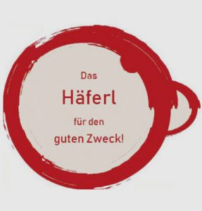 Tasse mit Text zur Aktion "Das Häferl für den guten Zweck"